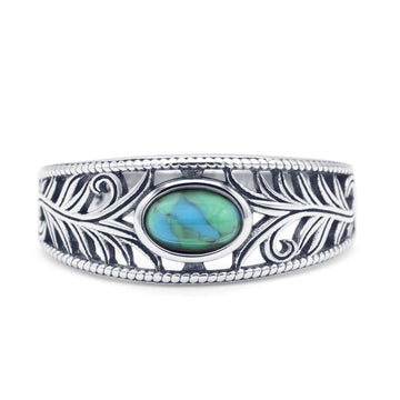 Oval Turquoise Filigree Ring